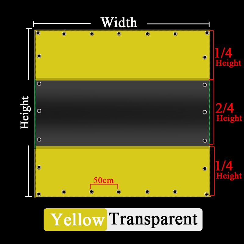 Customize Yard Pergola Tarpaulin with Zipper Outdoor Tent Visible Rainproof Cloth Carwash Room Waterproof Curtain (as the picture,W0.5xH1m)