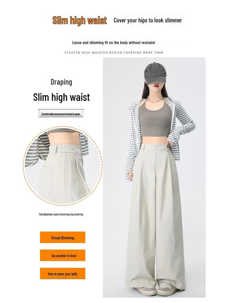 Versatile Slimming Wide-Leg Banana Pants for Women - Spring/Summer 2026, Lightweight, Loose, Quick-Drying Workwear.