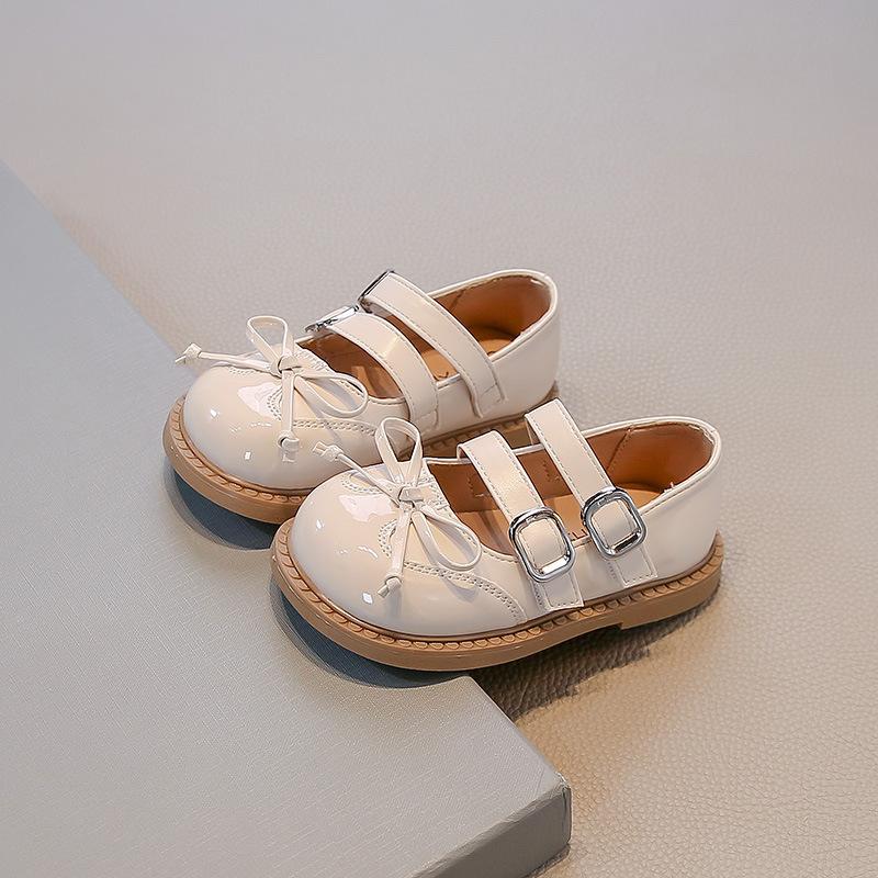 Girls' Princess Shoes Spring and Autumn New Style Baby Girls' Leather Shoes Korean Fashion Princess Shoes British Style Baby Flats