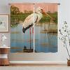 White Stork Kitchen Curtains for Doors Window Blinds Children's Room Curtains for Living Room 2 Elegant Pieces Shade Curtain