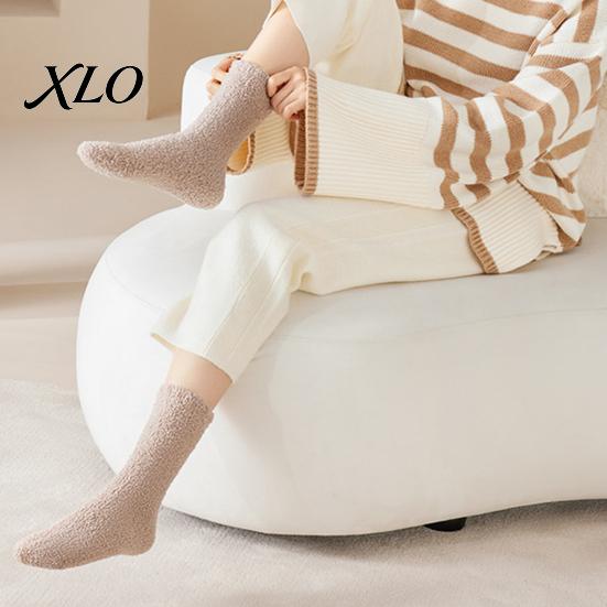 Cozy Gift Socks for Women Coral Fleece Crew Women, Thickened Non-slip Warm Socks, Fuzzy Comfortable Loungewear Winter House Soft Plush Thermal Mittens