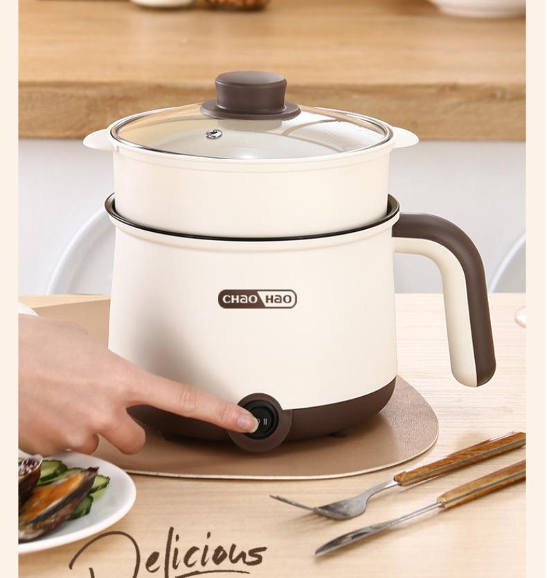 Multifunctional Electric Hot Pot, Mini Single Person Electric Pot, Household Dormitory, Student, Non Stick