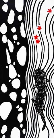 

Edoten Todaya Shoten Pear-dyed Tenugui Hand Towel Giant Salamander 412