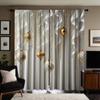 Cortina de fundo dourada de gravata branca digital HD de 2 peças Decoração de estilo para decoração de casa sala de estar quarto efeito de cortina de varão