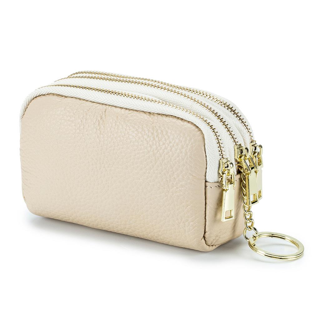 First layer cowhide change bag, mini cute ladies small wallet, multi-functional coin bag, zero + bag keychain.