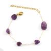 Titanium Steel Glazed Bead Pearl Bracelet, Sweet Crystal Natural Stone Colored Jewelry, High Sense Of Personality