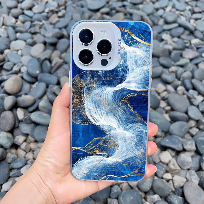Ocean Waves Sea Water Creative Phone Case For iPhone Case 16 15 14 Pro Max Plus 13 Mini 12 11 Pro Max Shockproof Laser Covers