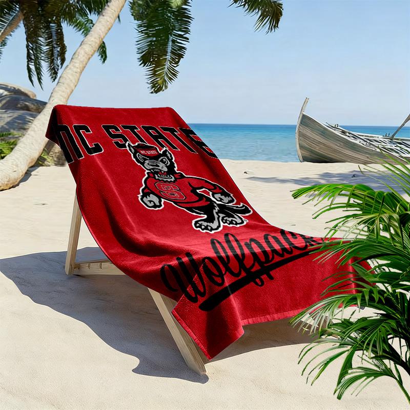 Serviette de plage Wolfpack de l'État de Caroline du Nord, Grande Serviette Douce à Séchage Rapide pour Plage Camping Natation
