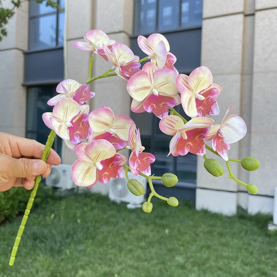 Phalaenopsis Artificial Flowers Fake Lifelike Mini Orchid Flower Stems for Wedding Event Home Decor