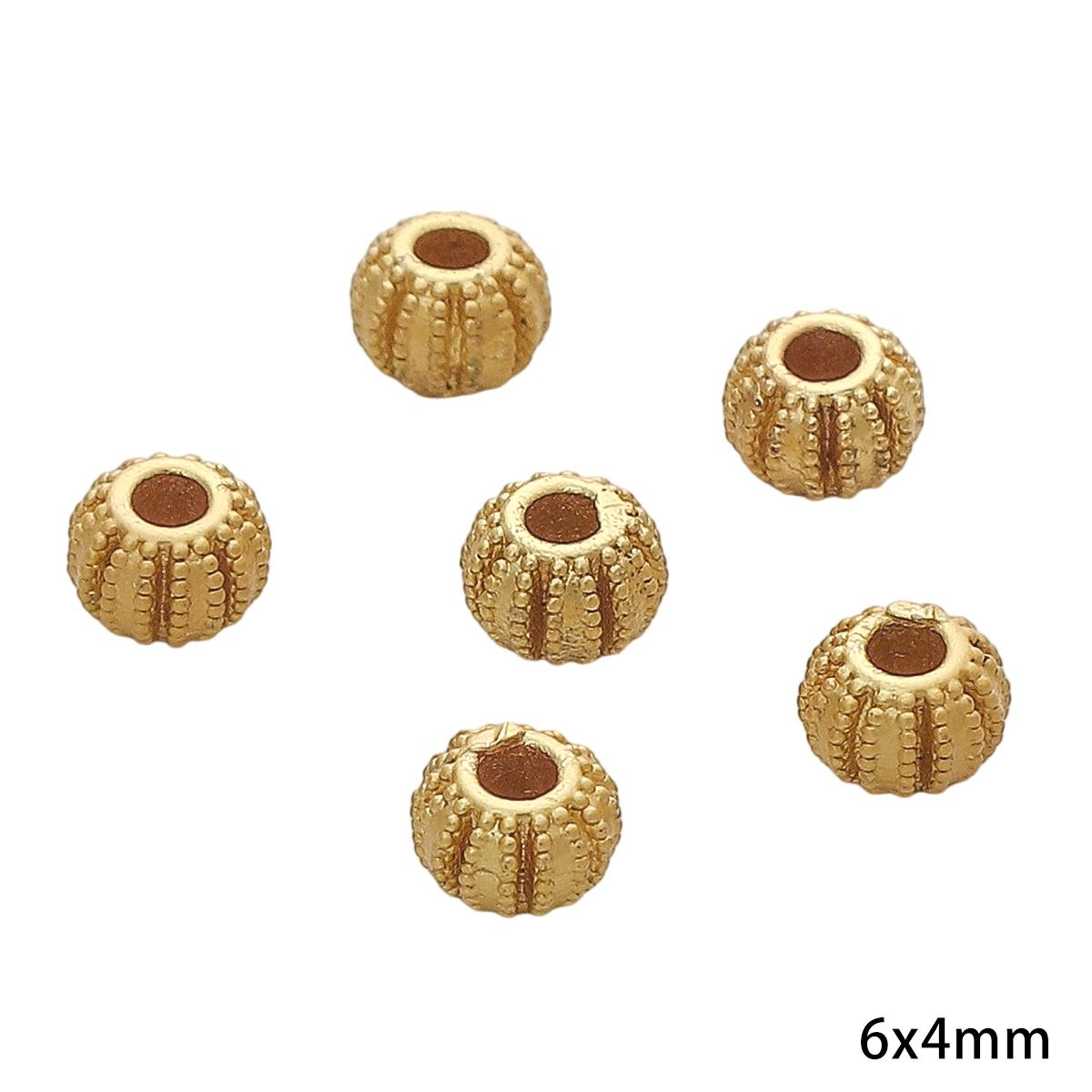 

Медные бусины с древним методом, песочные и золотые разделительные бусины для изготовления ювелирных изделий своими руками, аксессуары для рукоделия 08 6x4mm