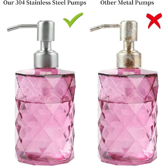 6 Pack Soap Dispenser Pump Replacement, 304 Rust Proof Stainless Steel Soap Dispenser Lids for Regular 28/400 Neck Bottles, Soap and Lotion Dispenser