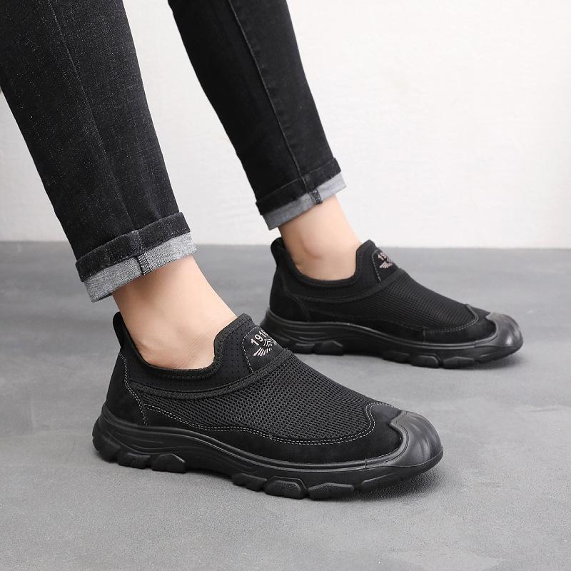 Summer new one-pedal mesh shoes men's hollow non-slip comfortable walking shoes casual shoes