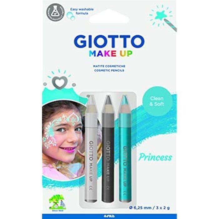 Crayons cosmétiques - giotto - princesse - diamètre 6,25 mm - élimination à l'eau - testé dermatologiquement