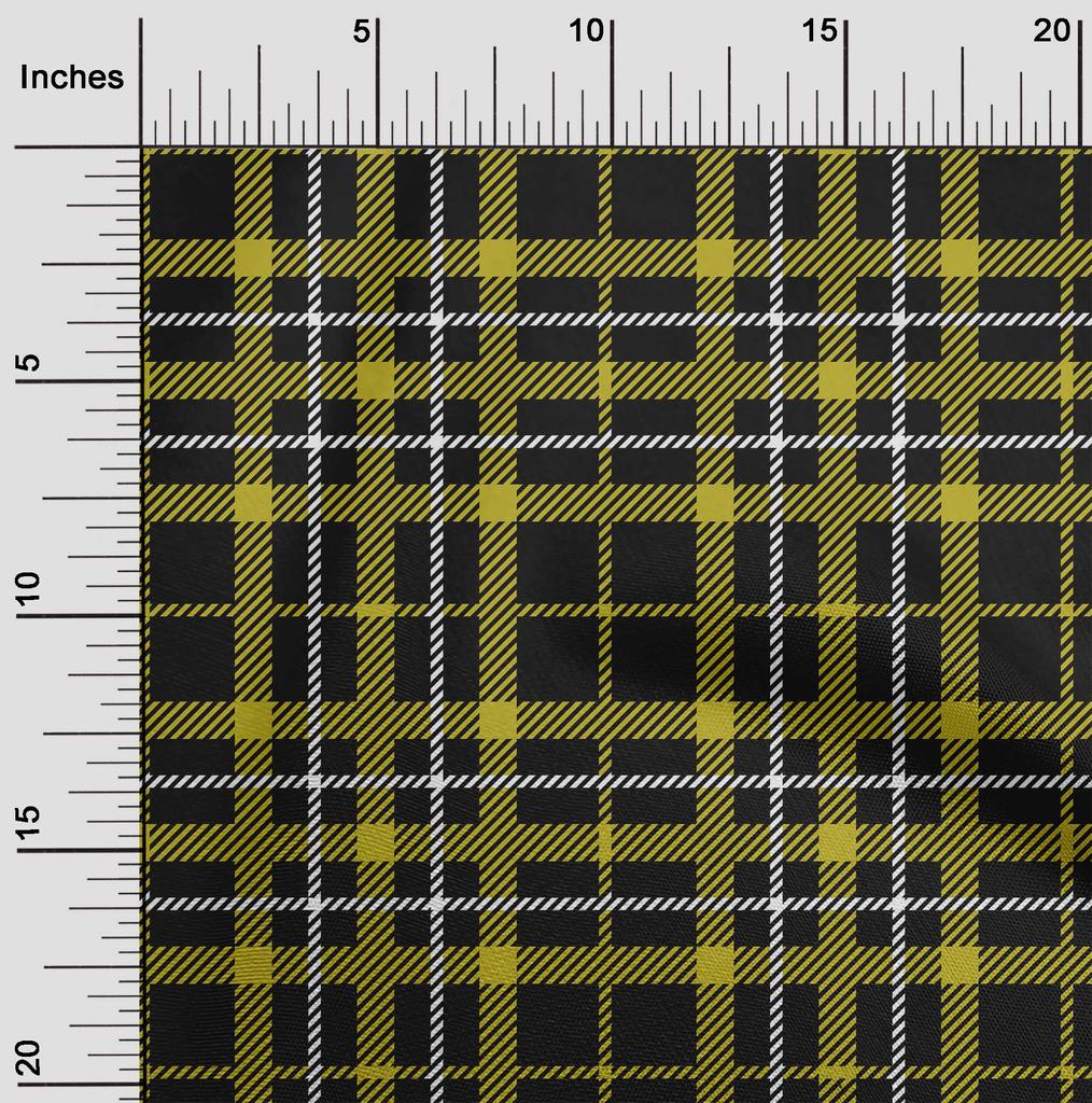 oneOone Cotton Flex Lime Green Fabric Tartan Fabric For Sewing Printed Craft Fabric By The Yard 40 Inch
