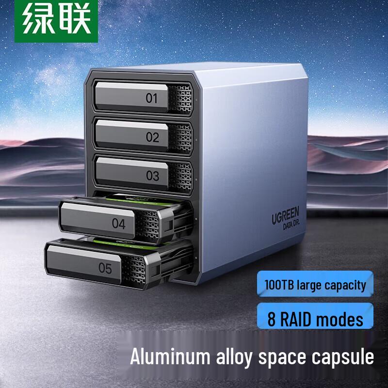 

5-відсіковий повністю алюмінієвий RAID-корпус UGREEN CM463