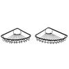 2PCS Corner Shower Shelves Wall Mounted Iron Shower Caddy Storage Rack Rustproof for Bathroom Organizer Black