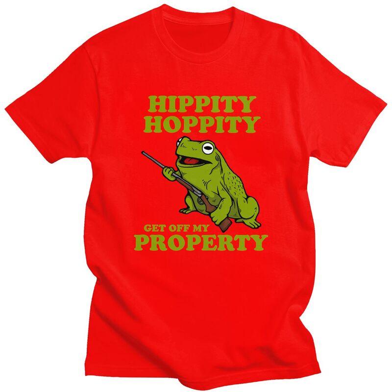 

Custom Funny Frog Hippity Hoppity Get Off My Property T Shirt Men Short Sleeves Pure Cotton Leisure Tee Tops Streetwear Tshirts S