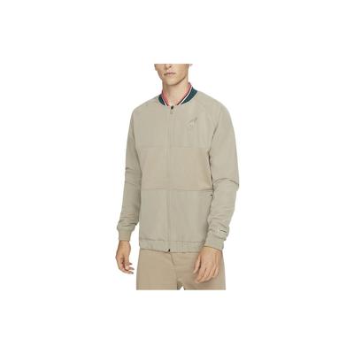 Embroidered Letter Chicken Training Knit Baseball Collar Jacket Men Jacket Khaki DA9764-391