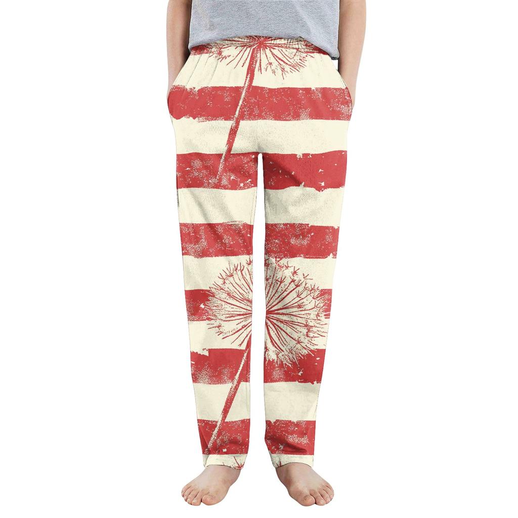 Kinder Jungen Mädchen Sport Unabhängigkeitstag Bedruckte Tasche Lässige Sporthose