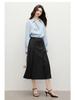 Hongxiu 2025 Glossy Lapel Drape Acetate Top - Spring/Autumn Women's Fashion Shirt