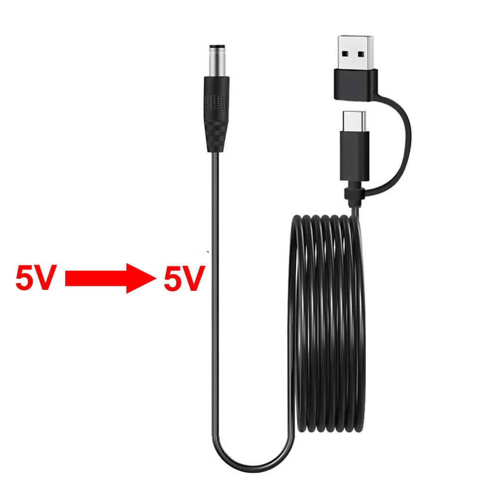 

USB Type C to DC 5.5x2.1mm 5V 9V 12V boost Power Supply Cable for Router LED Light Speaker CCTV Camera, USB Charger boost Cable 5V 100cm