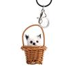 Lovely Plush Cat Pendant Keychain Metal Cute Ring Bag Car Ornament(Khaki)