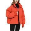 Women's Fashion Leisure Solid Color Long Sleeve Loose Stand Collar Zipper Coat Cotton Top