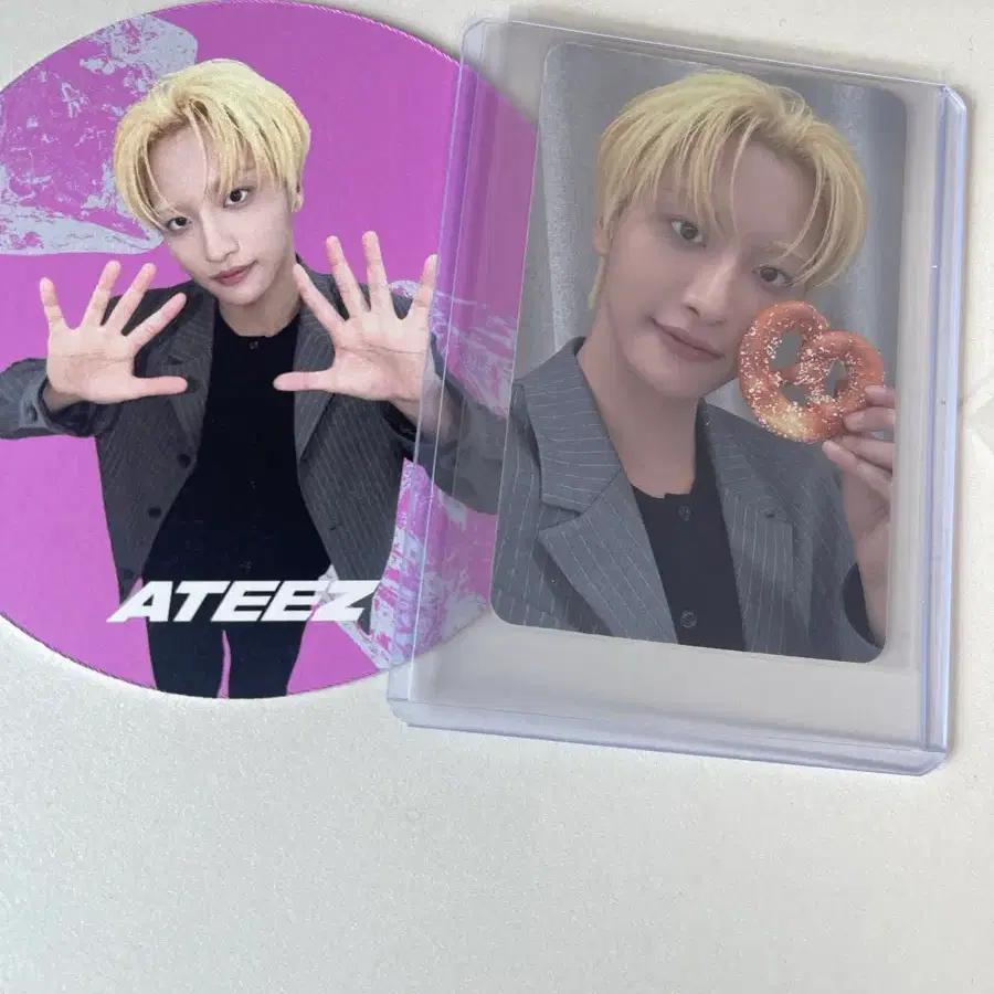 ATEEZ Apple Mew Direct Cafe Photo Card photocard Coaster torch set