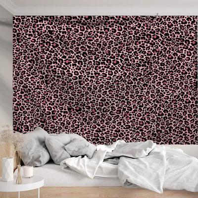 Vibrant Pink Black Zebra Print Tapestry Abstract Pattern Wall Hanging for Living Room Bedroom Office Decor