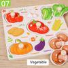 Ranch Animal Hand Grip Board Puzzle Montessori Early Education Wooden Three-dimensional Pegged Puzzle Toys for Children 1-3 Year