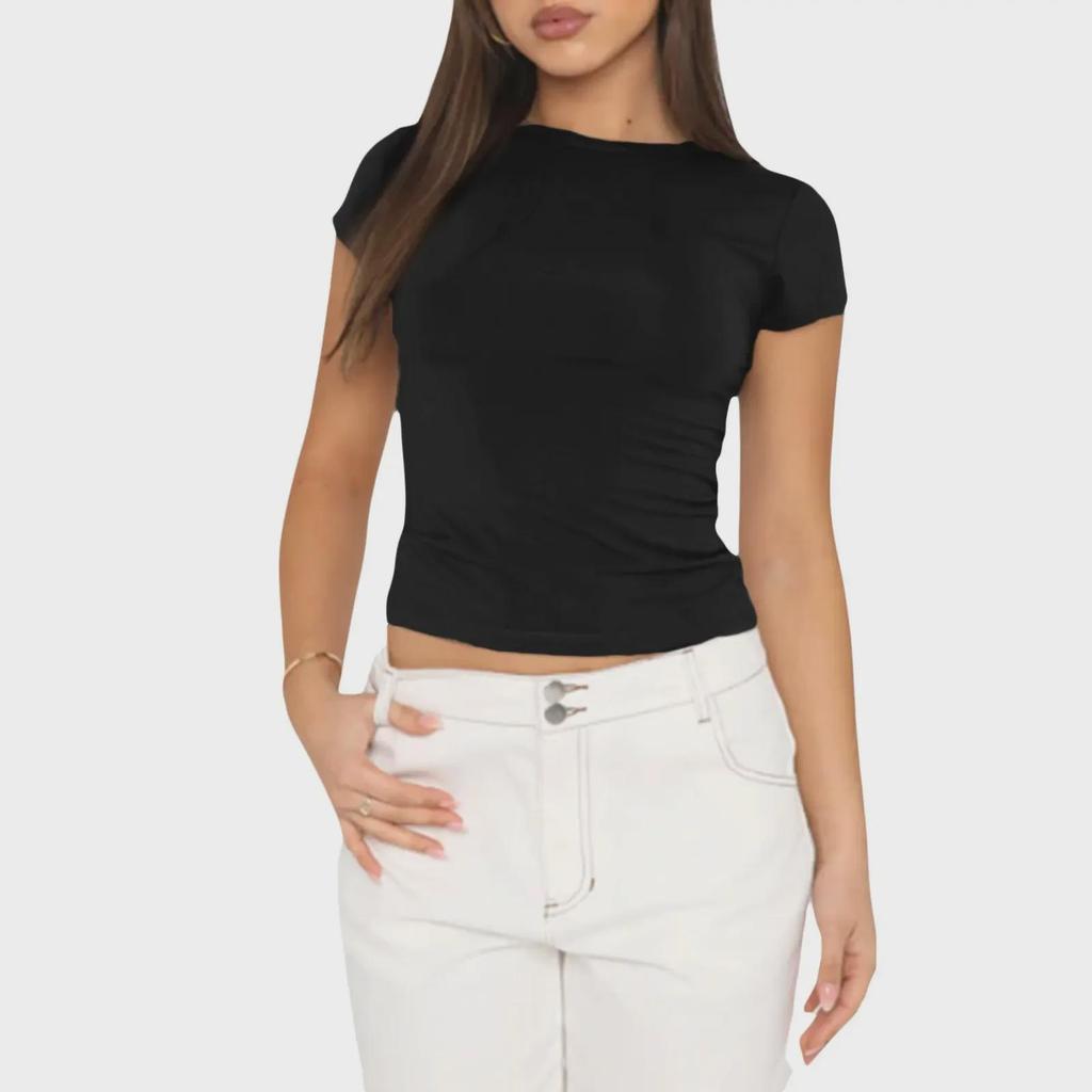 Evropské a americké dámské přiléhavé jednobarevné ležérní tričko s dlouhým rukávem, pulovr, streetwear, základní vrstva