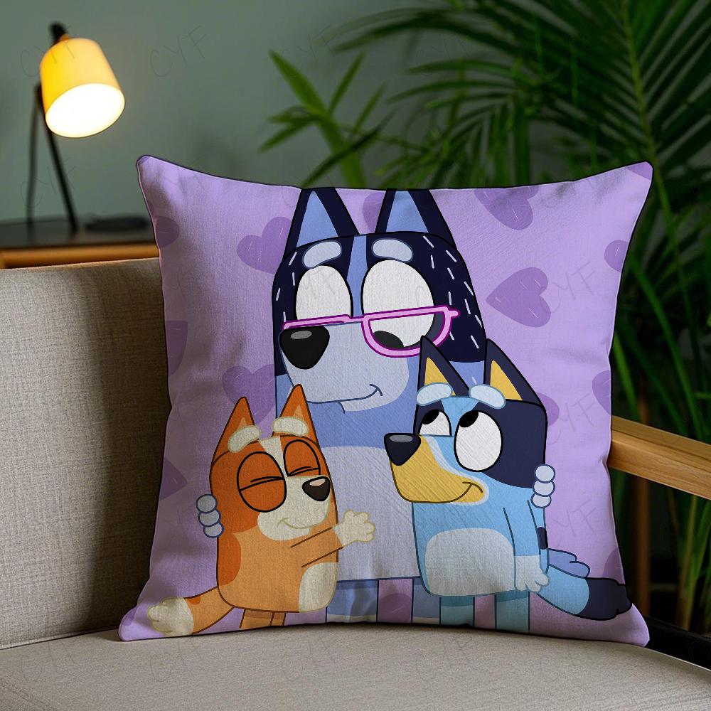 Anime Für B-Blueys Kissenbezug Anti-Hausstaubmilben Kissenbezug Verdeckter Reißverschluss Seidig kurzer Plüsch Sofakissenbezug