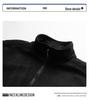 Giacca Unisex in Pelle Scamosciata e Pile con Collo Rialzato Stile Giapponese - Uomo Primavera/Autunno 2025 Sportiva e Studente Vestibilità Larga