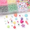 15box/bag Glass Seed Beads Acrylic Beads Elastic Line Thread Cord For DIY Accessories Jewelry Making