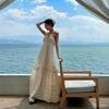 French sexy pure desire style Thai seaside vacation dress women's Sanya sexy suspender cake backless long skirt