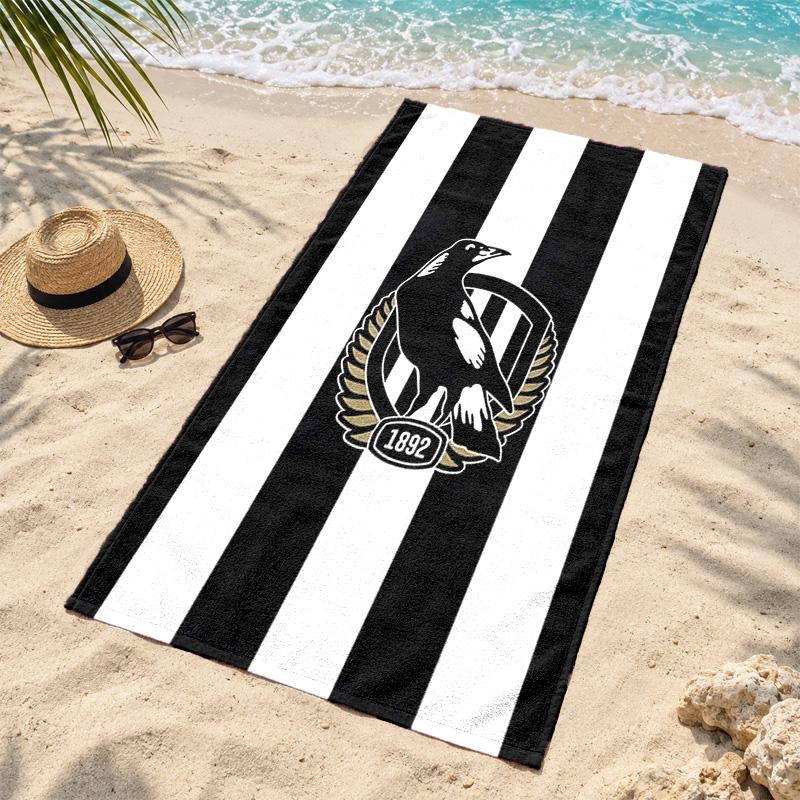 Collingwood Football Club Microfiber Beach Towel Quick Dry Sand Free Lightweight Beach Towels for Travel Swimming Camping