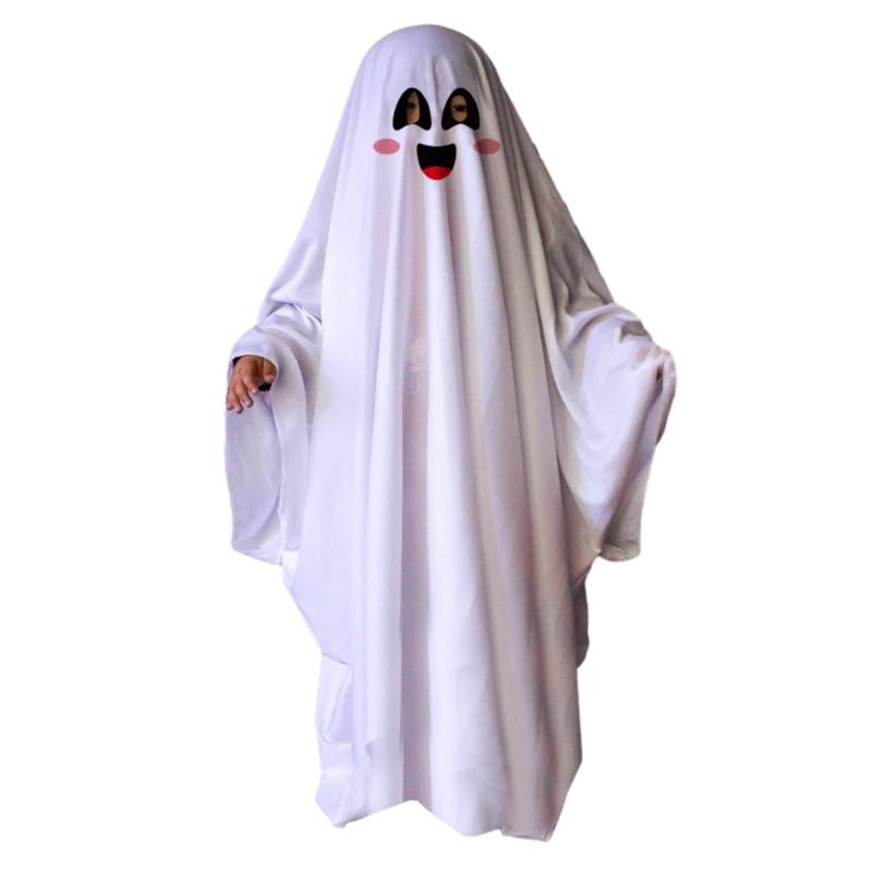 Ghostes Halloween Costumes White Ghostes Cloak Cape Halloween Cloak Cape Hat Ghostes Cosplay Supplies