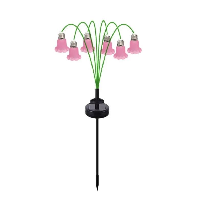 Solar Powered Bluebell Fiber Optic LED Floor Plug Light, Outdoor Waterproof Landscape Lamp for Courtyard, Garden, Lawn and Path Decoration