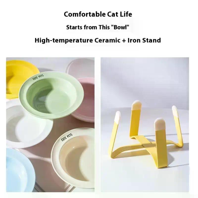 Haustiernapf mit Eisenständer Kleiner Hundenapf Futterspender Zervikale Wirbelsäule Schutz Erhöhtes Design für Katzen Hunde Zubehör
