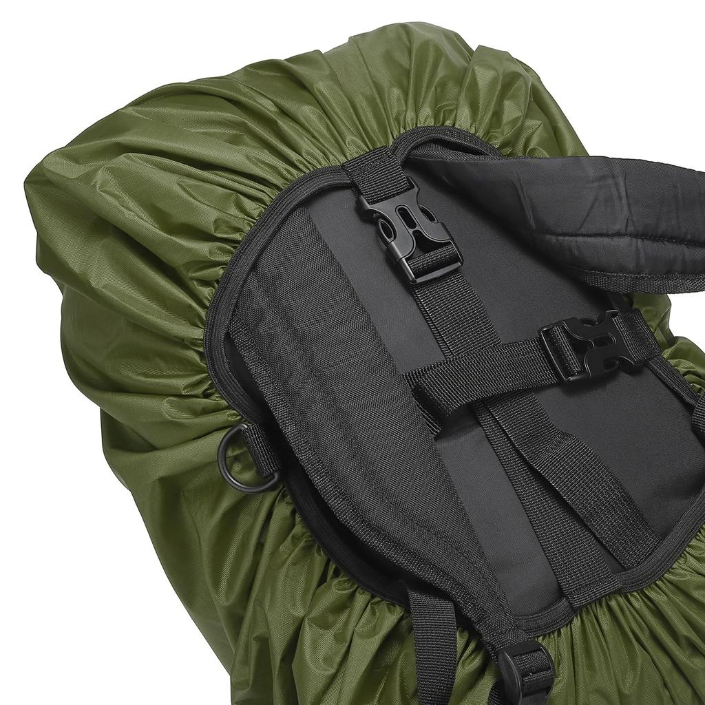60L Waterproof Backpack Rain Cover with Oxford Cloth Buckle Straps and Drawstring Bag for Large Dark Green [PATIKIL] Hiking, Camping, Travel, Size,
