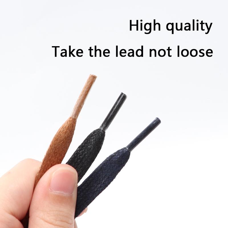 1 Pair Flat Shoelaces Waxed Cotton 0.8CM Width Waterproof Shoe Laces Unisex Boots Casual Sneakers Shoelace Leather Laces Shoes