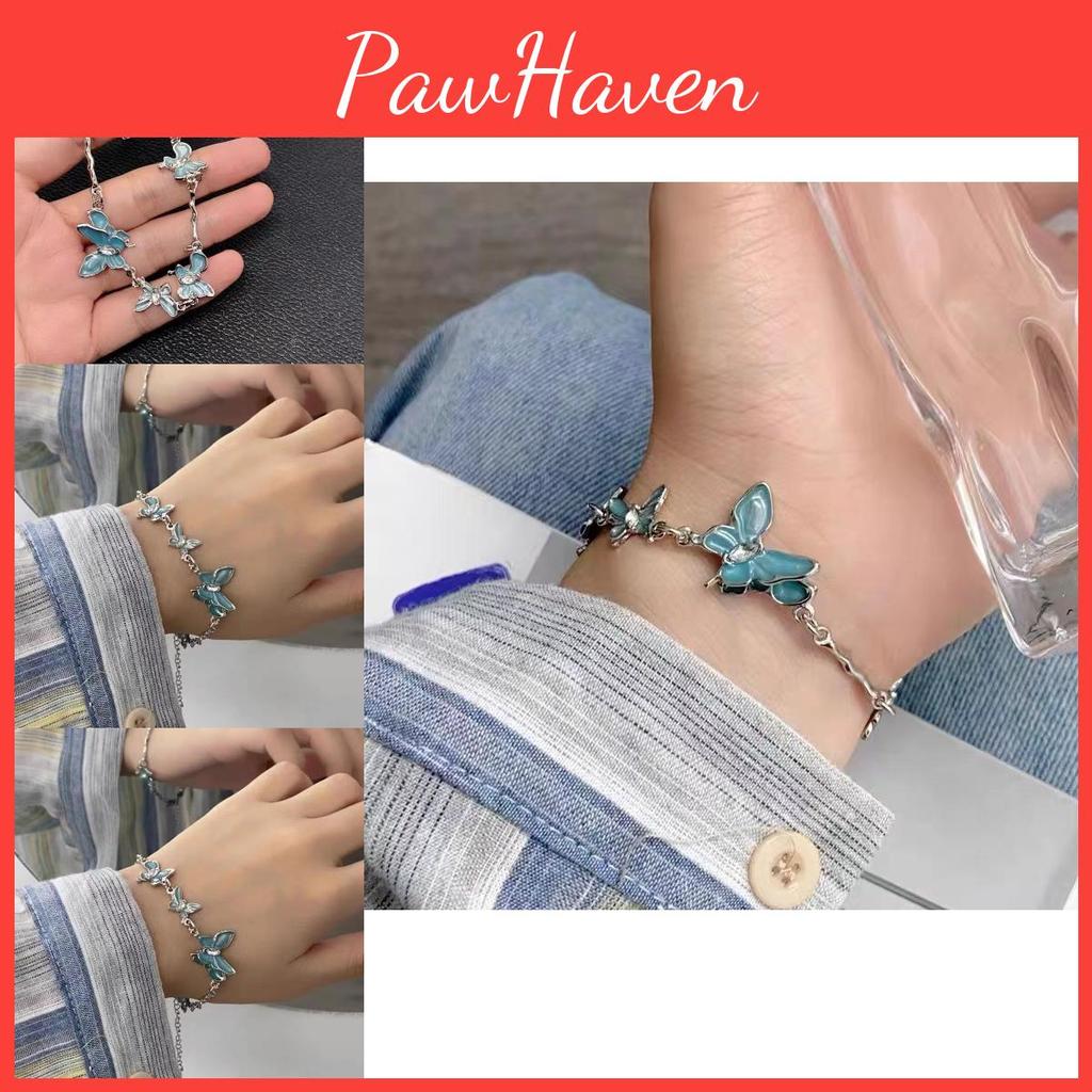 Blue Butterfly Elegant Bracelet For Women Trendy Simple Geometric Jewelry