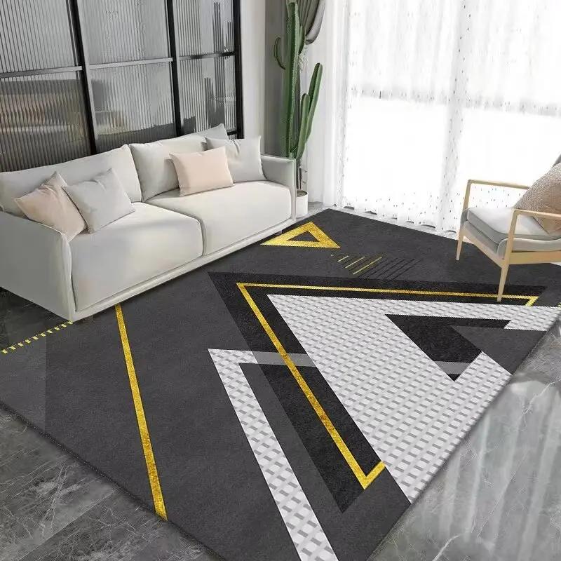 Nordic Geometric Gray Living Room Carpet Decoration Home Modern Luxury Sofa Side Lounge Rugs Non-slip Bedroom Coffee Tables Mat