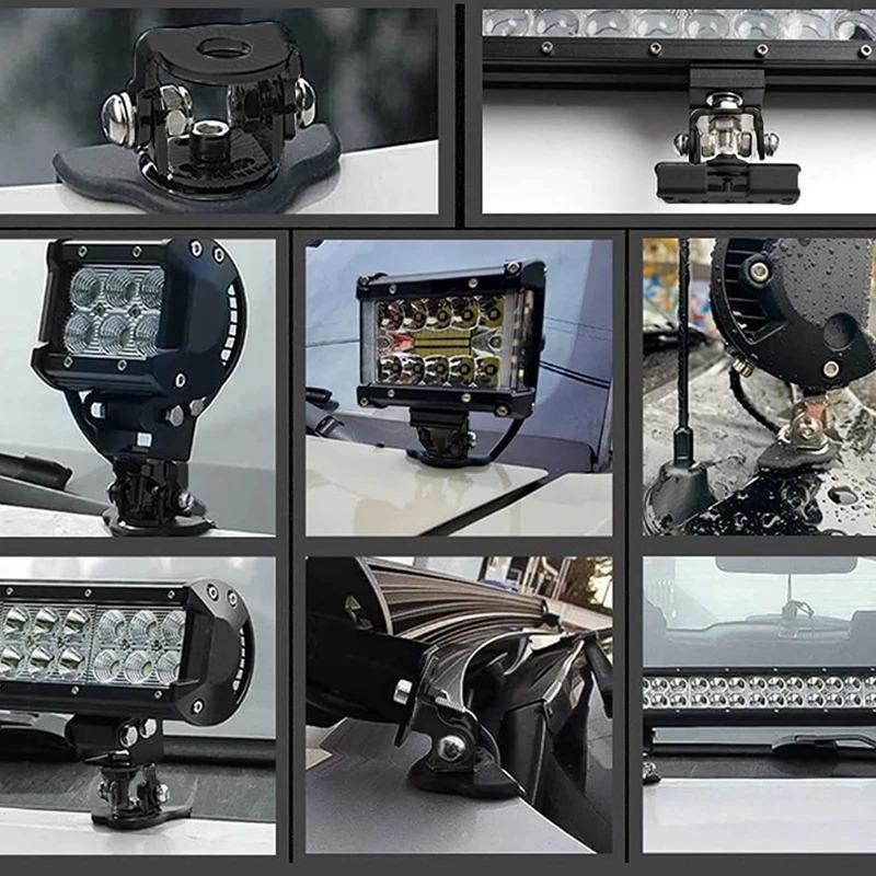 1PC Universal Car Mount Work Light Spotlight Bracket Clamp Rotatable Hood Offroad Led Work Light Bar Holder Auto Accessories