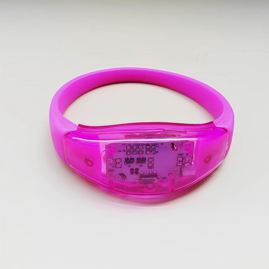 Voice-Activated LED Wristband Night Light - Colorful Silicone Glow Stick
