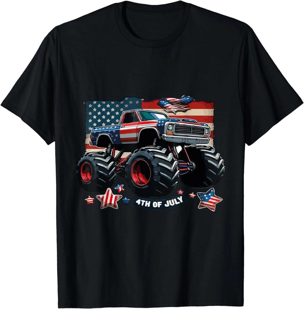 Monster Truck 4th Of July Boys American Flag Men USA Gift Unisex T-Shirt