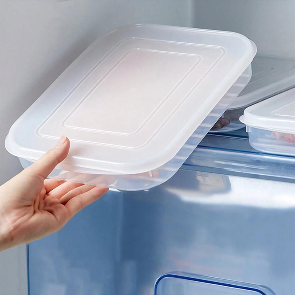 1 Stück Transparent mit Deckel Gitter Kühlschrank Großes Fassungsvermögen Aufbewahrungsbox Gefrierfach für Fleisch Lebensmittel Unterverpackt Küchenwerkzeuge