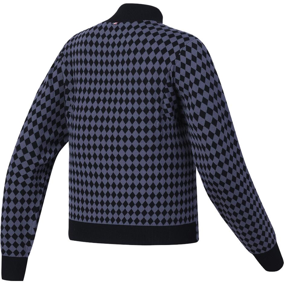 FILA Plaid Print High Neck Long Sleeve Knit Top Men tops Deep-Black A11W345405FBK