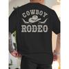 Cowboy Rodeo Print Men's Graphic Tee Cotton Short Sleeve Casual Summer T-Shirt