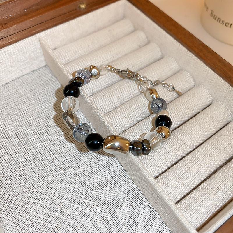Gravel Simple Flower Crystal Square Bracelet Korean High-end Bracelet Niche Versatile Jewelry Women